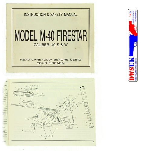 Star Firestar M40 Pistol Manual